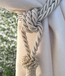 Luxury Big Cream Ivory Tie Back with Tassel. Elegant Drapery for Window Curtain - Product Image 2