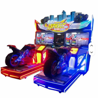 Machine d'arcade de course automobile avec simulation de conduite, 2 joueurs, construction en plastique, alimentation électrique