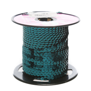 Bobine de paillettes unies 6 mm Couleur métallique Turquoise Mexique Selanusa - Product Image 1