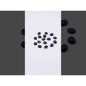 Saphir bleu naturel non traité, cabochons ovales calibrés 3x4mm et 4x5mm, dos plat, pierres précieuses arc-en-ciel et bleues, hauteur de l'article 8mm - Product Image 3
