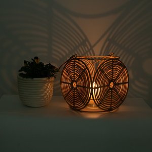 Eco-friendly Woven Wicker Lanterns Decorative <b>Hanging</b> <b>Candle</b> Holder Rattan Lantern Made in Vietnam - Product Image 5