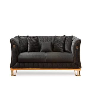 Juego de sofá moderno de cuero de lujo superventas con muebles de madera de estilo tradicional otomano para villas y almacenes - Product Image 1