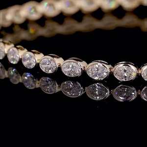 สร้อยข้อมือเพชรเม็ดมอยส์ซอไนต์ประดับเพชรแบบหรูหรา14K สร้อยข้อมือชุบทองพิเศษเครื่องประดับเพชรรุ่นจำกัดโดยอัญมณี zubeda - Product Image 3