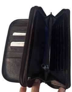 Leather <b>Ladies</b> <b>Wallet</b> <b>Purse</b> with RFID protection Credit Card Compartments and Bank Notes Zipper Pouch in Pure Leather - Product Image 6