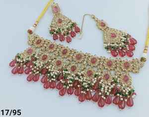 Indan Wholesale 2024 Latest Fashion Traditional <b>Gold</b> Plated <b>Pearl</b> Choker <b>Necklace</b> Set for Women - Product Image 2