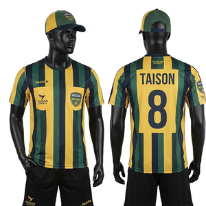 Maillot d'arbitre pour homme, professionnel, polyester et élasthanne, extensible, respirant, design à panneaux marron et noir, logo personnalisé par sublimation - Product Image 4