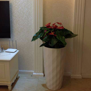 Maceta Grande de Diseño Moderno para Interiores, Color Negro, Plateado y Dorado, Decoración con Soporte, Plantas Artificiales Vivas, Kit para Jardín de Hotel - Product Image 4