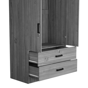 Tủ quần áo bằng gỗ tối giản với tùy chỉnh kết thúc 2 cửa gỗ Closet Organizer với ổ khóa cho phòng ngủ - Product Image 4