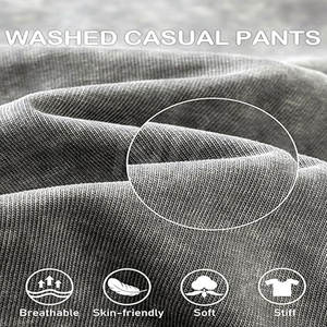 กางเกงซับเหงื่อสำหรับผู้ชายผ้าคอตตอนซักได้แบบตรงผ้าซักได้น้ำหนักเบาออกแบบได้ตามต้องการ - Product Image 6