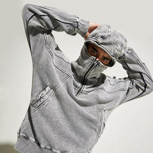 Sudadera con Capucha Oversize de Felpa con Lavado Ácido Personalizada OEM para Hombre, 100% Algodón, Estilo Urbano de Invierno, Bordada, Grabada, Serigrafiada, Teñido Liso Vintage - Product Image 4