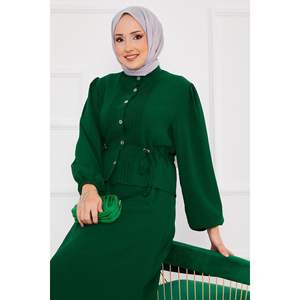 ชุดฮิญาบ2ชิ้นแบบรัดเอวสีมรกต - Product Image 3