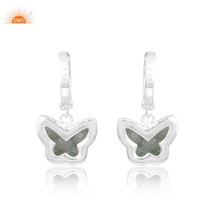 Dernière vente de boucle d'oreille en argent sterling naturel vert fraise Quartz pierres précieuses pour femmes fabricant de bijoux personnalisés - Product Image 2
