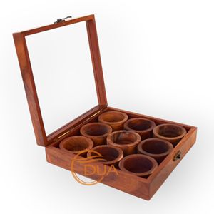 กล่องไม้ Masala เก้าช่องพร้อมฝาใสสำหรับจัดระเบียบและแสดงเครื่องเทศที่คุณชื่นชอบ - Product Image 4