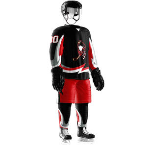 Ropa de equipo deportivo 100% poliéster Jersey y pantalones de hockey sobre hielo al por mayor uniformes de hockey sobre hielo - Product Image 5