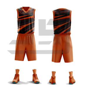Ensemble de maillot et short de basket-ball personnalisés, sublimation intégrale, uniforme d'équipe athlétique, respirant, séchage rapide, vêtements de sport en polyester - Product Image 3