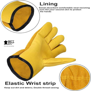 OEM Work <b>Gloves</b> Men Heavy Duty Leather Gardening <b>Gloves</b> for Thorn Resistant Padded Palm Utility Working - Product Image 3