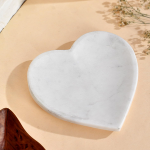 Napperon de bonne qualité Plateau en marbre blanc Forme de coeur Plateaux en marbre fabriqués à la main Décoration - Product Image 3