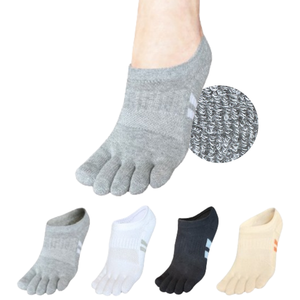 Wholesale Youth 5 Toe Ankle Socks for Men Women Cushioned <b>Sole</b> Breathable Cotton Bamboo Sports ODM Vietnam Factory - Product Image 1