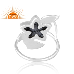 Best Selling 925 Sterling Silver Natural Snowflake <b>Obsidian</b> Gemstone Ring Custom <b>Jewelry</b> For Women Gift For Her - Product Image 2