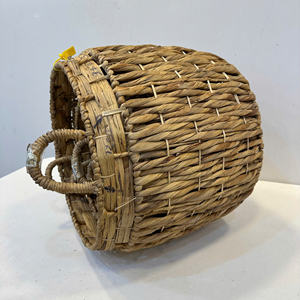 ตะกร้าเก็บของทรงกลมทำจากผักตบชวา หรูหรา เป็นมิตรกับสิ่งแวดล้อม ใช้ได้หลากหลาย ขนาด S - Product Image 2