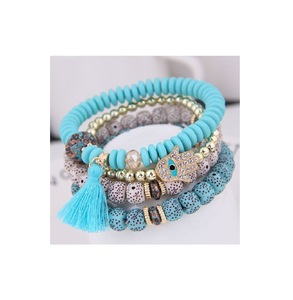 Pulsera de cuero BOHO, artesanía, amistad, pulsera con cuentas, pulsera hecha a mano para mujer, diseño personalizado - Product Image 6