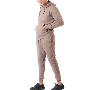 Conjunto Deportivo Unisex de Sudadera con Capucha y Pantalones Jogger de Color Sólido, Casual, Largo, con Cordón y Bolsillos, de Algodón, para Invierno - Product Image 1