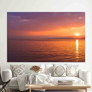 Lienzo Impreso con Vista al Océano al Atardecer: Elegancia Costera y Encanto del Mar, Lienzo Enrollado - Product Image 1