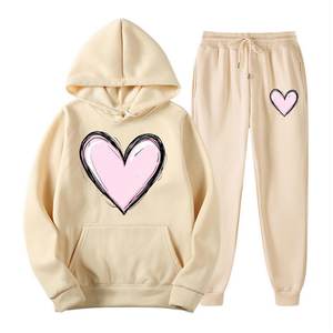 Conjunto de chándal OEM de alta calidad para mujer, Sudadera con capucha y joggers con cordón, ropa deportiva de diseño personalizado para fitness y uso diario - Product Image 1