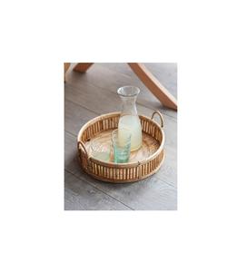 Bandeja de fruta natural de ratán hecha a mano tradicional Redonda al por mayor, Bandejas para servir de ratán personalizadas de diferentes tamaños, bandejas decorativas para el hogar - Product Image 1