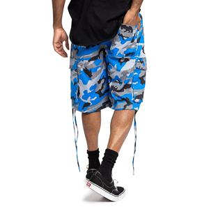 Short cargo d'été de haute qualité en denim OEM ODM pour hommes, taille moyenne, motif solide, fermeture à cordon de serrage, vêtements de rue personnalisés, tricotés - Product Image 4