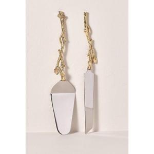 Juego de servicio de queso y pastel de metal Premium con diseño elegante para funciones de boda y reuniones familiares festivas - Product Image 1