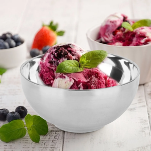 Magnifiques bols à double paroi polis en acier inoxydable de qualité alimentaire, résistants à la chaleur, écologiques, pour servir dans les hôtels et les restaurants - Product Image 1