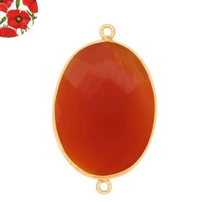 Vente en gros de tourmaline verte Connecteur de pendentif à lunette ronde de 4mm Bijoux en argent sterling 925 plaqué or pour la Saint-Valentin - Product Image 3
