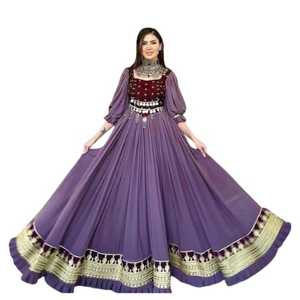 Respirant Style Afghani Brodé Patchwork Design Femmes Fête De Mariage Porter Des Robes De Grande Taille pour Adultes - Product Image 1