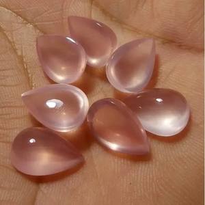 6mm 8mm Naturel Rose Quartz Lisse Poire Calibré Lâche Cabochon Fournisseur au Prix De Gros Pierres pour Bijoux Réglage Anneaux - Product Image 1