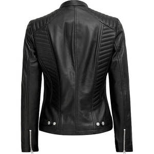 Chaqueta de cuero acolchada con cremallera - Product Image 2