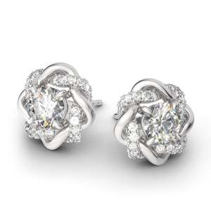 ต่างหูเจลิยา นอต ออฟ เลิฟ ฮาร์ท สีโรสโกลด์ประดับเพชร - Product Image 3