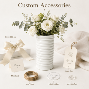 Jarrón <span class=keywords><strong>de</strong></span> <span class=keywords><strong>Vidrio</strong></span> Acanalado Blanco, Jarrón Cilíndrico para Flores, Centro <span class=keywords><strong>de</strong></span> Mesa para Bodas, Decoración del Hogar, Color Personalizado, Embalaje para Regalo - Product Image 4