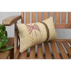 Luxury 8x16 Inch Beige Kilim Wool Pillow Rustic Design Vintage <b>Fluffy</b> Floral Print Woven Technique Silk Portable <b>Bedding</b> - Product Image 2