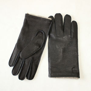 Guantes de cuero con cubierta completa para muñeca para hombre, cómodos, suaves y térmicos para uso diario, bonitos guantes de cuero liso - Product Image 2