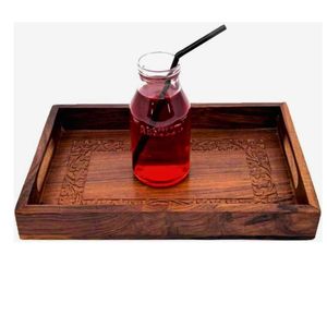 ถาดไม้มะม่วง12L x 8W ของตกแต่งแกะสลักด้วยมือสำหรับห้องครัวห้องนั่งเล่น1.75นิ้วถาดเก็บบนโต๊ะอาหารพรีเมี่ยม - Product Image 2