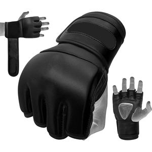 Guantes de cuero de medio dedo OEM para hombre, el mejor precio, material duradero de PU, Impresión de logotipo personalizado para Taekwondo, boxeo, MMA - Product Image 5