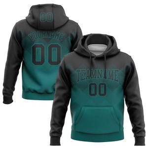 Direct Industry Wholesale 3D Embroidered Custom Stitched Black <b>Teal</b> 3D Gradient Square Shape Sports Pullover Sweatshirt Hoodie - Product Image 1