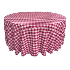 Semplice tavolo da pranzo rettangolare rotondo in lino di cotone a quadretti copri polvere asciugamano tavolino da tavolo bandiera