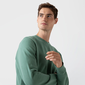 Pull-over sweat-shirt col rond en molleton de coton épais personnalisé, coupe classique, uni ou imprimé, pour homme, vente en gros - Product Image 5