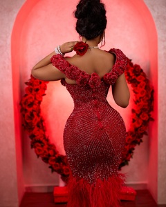 Vestido de Novia Somalí de Lujo, Talla Grande, Transpirable, de Poliéster, con Capas, Adorno Dorado Guntiino, con Cuentas, Antibolitas, de Secado Rápido, Estilo Africano - Product Image 5