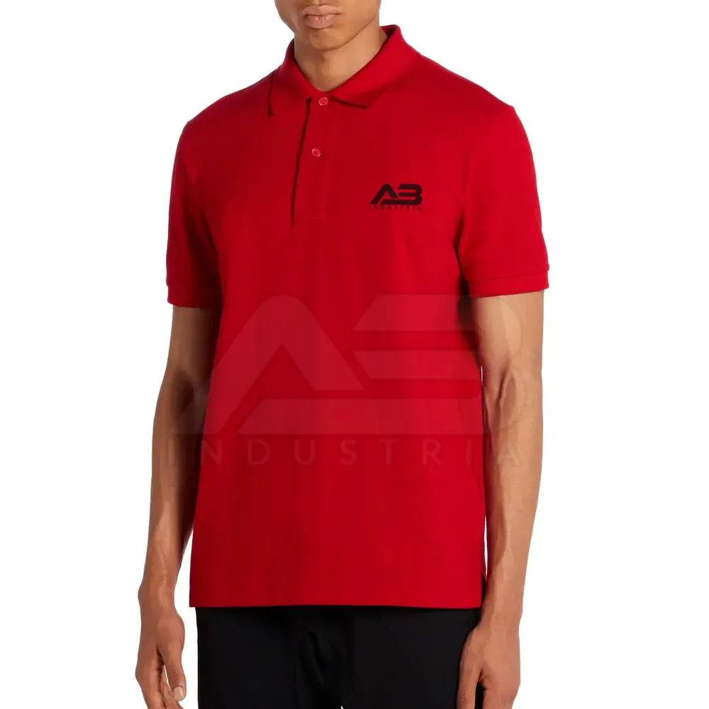 Red Color Simple Plain Polo T-shirts for Men Best Hot Selling Short Sleeve Casual Wear Polo T-Shirts