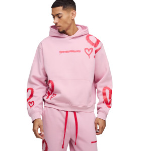 Ensemble de survêtements décontractés de haute qualité, couleur rose bébé, personnalisés, à la mode, avec logo imprimé à l'écran, pour hommes, best-seller 2025 - Product Image 3