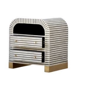 Meilleures ventes Table de chevet décorative en bois à 2 tiroirs pour meubles de maison et décoration d'intérieur au design luxueux - Product Image 6