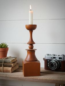 Portavelas de madera pura, producto de lujo para decoración del hogar, con vidrio, decoración para bodas, portavelas de madera. - Product Image 6
